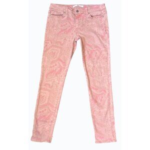 Else Mauve Womens Pink Paisley Floral Skinny Jeans W29 Cotton &‎ Lyocell Stretch